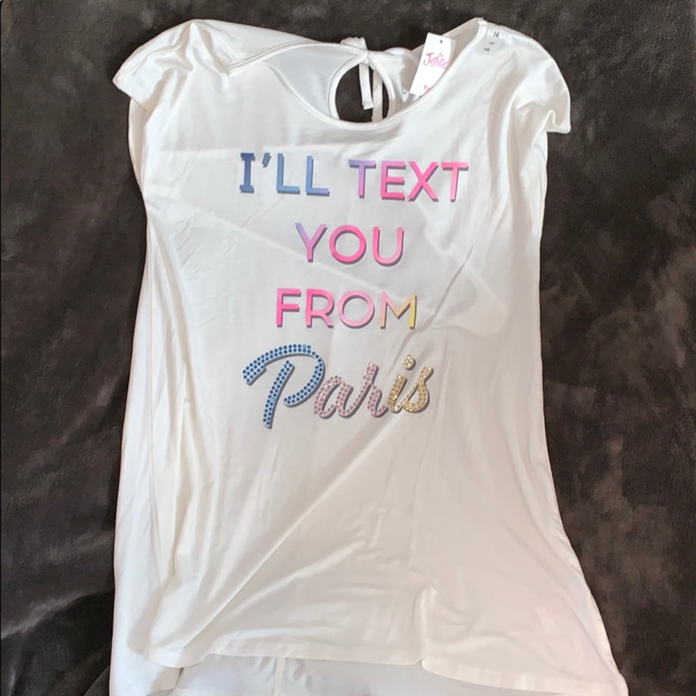 Sleeveless Justice paris shirt NWT
